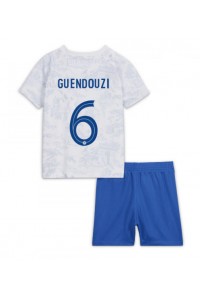 Frankrike Matteo Guendouzi #6 Babyklær Borte Fotballdrakt til barn VM 2022 Korte ermer (+ Korte bukser)
